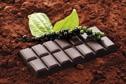 Chocolade op een laag cacao.