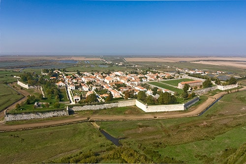 Luchtfoto van de citadel van Brouage.